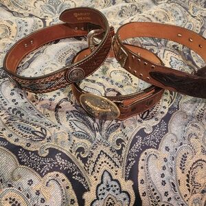 Ariat Kids Leather Belt Set - Brown and Tan